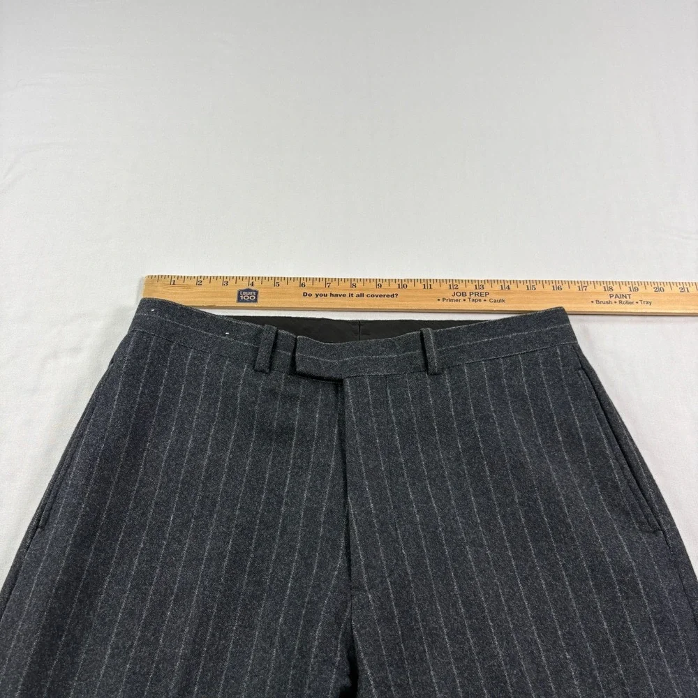 Vintage Polo Ralph Lauren Wool Pants Mens 33x32 (Fits 32x29) Gray Striped Slacks
